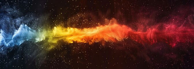 Abstract rainbow powder splatter background. Rainbow powder exploding