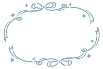 リボン。ゆめかわ、ガーリーなパステルトーンのフレーム素材。ベクターイラスト素材。