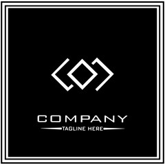 abstract logo design, black and white geometric technology icon