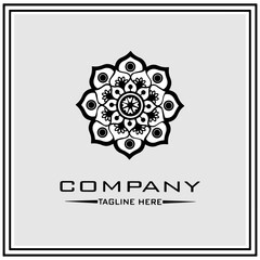 abstract logo design, black and white geometric technology icon