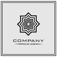 abstract logo design, black and white geometric technology icon