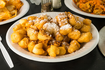 Fried dough with sugar and cinnamon