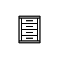 Chest of drawers icon. vector flat black trendy style illustration on white background..eps