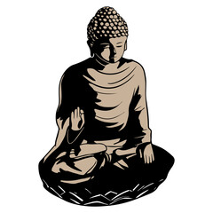 Buddha statue icon vectors illustration