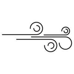 Wind blow line icon. Windy weather outline sign flat black trendy style illustration on white background..eps