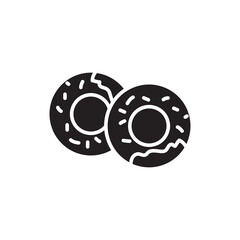 Two donut vector icon.simple flat black trendy style illustraion for web and app on white background..eps