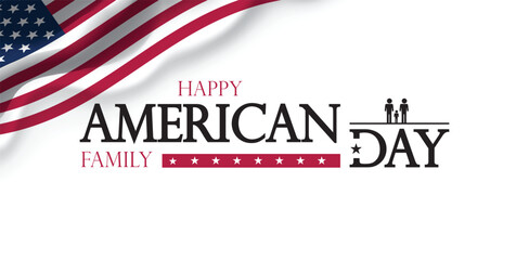 Celebrate American Family Day with this flag vector illustration background, embodying harmony and patriotism