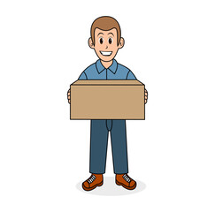 040 Boy Character Delivery Man