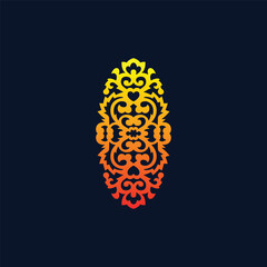 Elliptical pattern design with color gradations