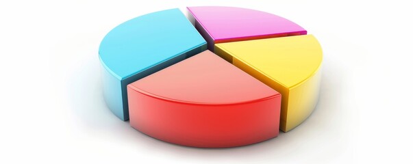 Obraz premium Colorful 3D Pie Chart
