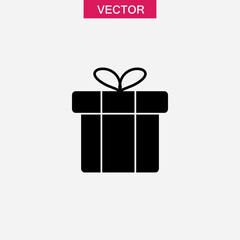 Gift box vector icon.  Surprise box symbol flat illustration on white background..eps