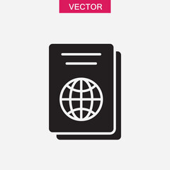 Passport vector icon. simple flat black trendy style illustration on white background..eps