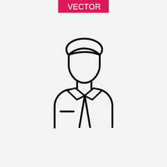 Policeman avatar line icon. vector flat black trendy style illustration for web and app on white background..eps