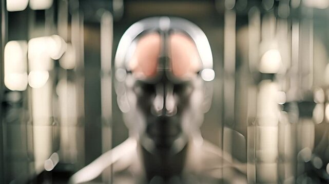 Man With Exposed Brain Escaping Cage Generative AI