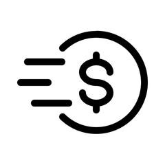Naklejka premium fast transaction icon with line style, perfect for user interface projects
