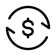 money return icon with line style, perfect for user interface projects