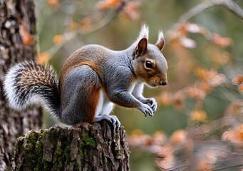 Fototapeta premium Perched on a Tree Stump