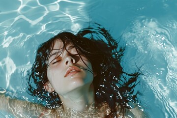 Ocean photography swimming portrait.