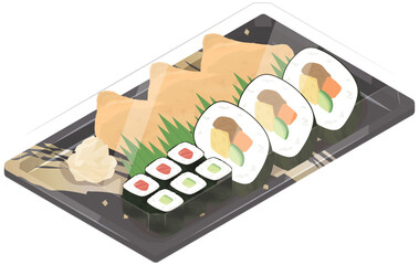 パックに入った助六寿司