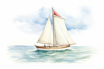 Fototapeta premium Watercraft sailboat vehicle sailing.