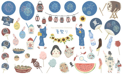 夏祭りの素材セット