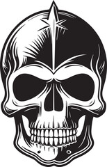 Black and white skull silhouette, vector illustration