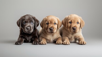 Obraz premium Adorable Puppies Posing in Studio on White Background