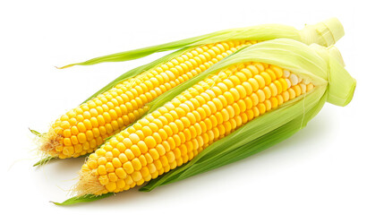 Two cob raw whole organic sweet corn