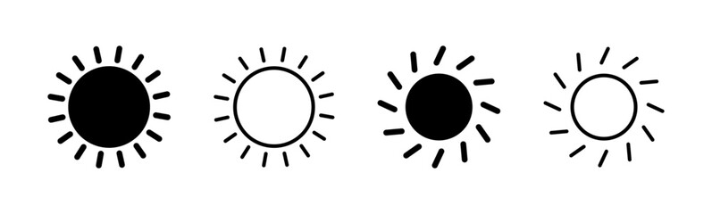 Sun icon set. Brightness Icon vector