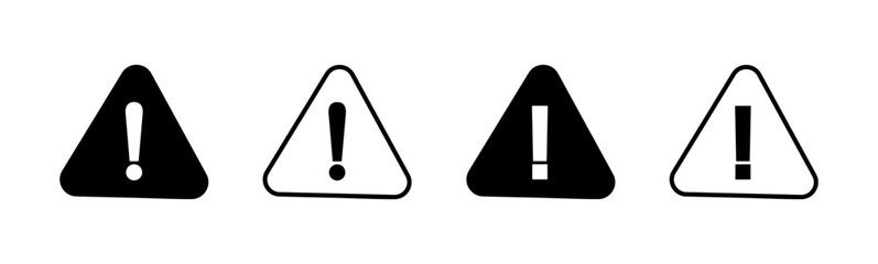 Exclamation danger sign. attention sign icon set. Hazard warning attention sign