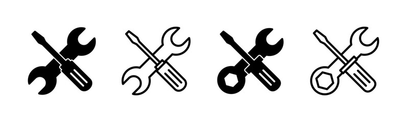 Repair tools icon set. tool icon vector. setting icon vector. Wrench and screwdriver. support, Service