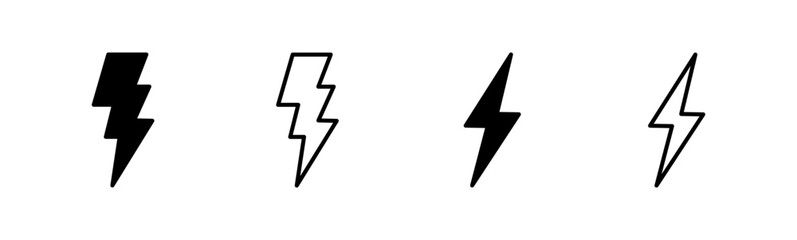 Lightning icon set. electric icon vector. power icon. energy sign