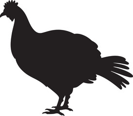 Turkey Silhouette Vector Illustration White Background
