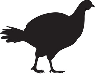 Turkey Silhouette Vector Illustration White Background