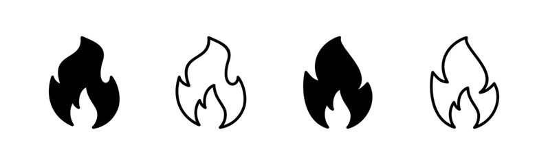 Fire icon set. fire vector icon