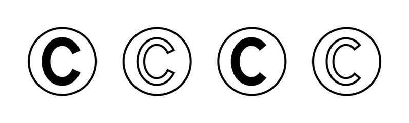 Copyright icon set. copyright symbols