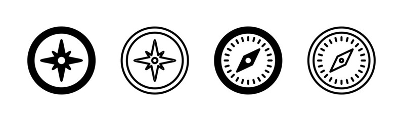 Compass icon set. arrow compass icon vector