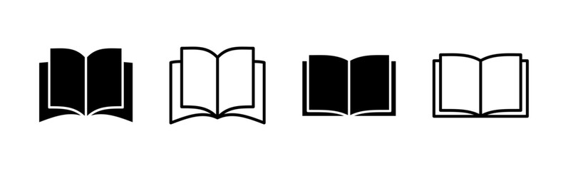 Book icon set. open book icon vector. ebook icon