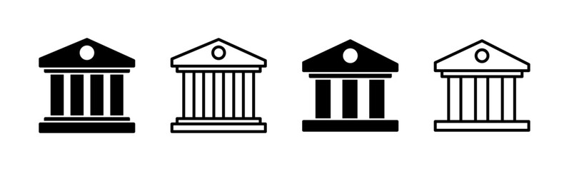 Bank icon set. bank vector icon, museum, university