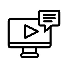 28 subtitles line icon illustration vector graphic