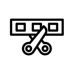 26 video trim line icon illustration vector graphic