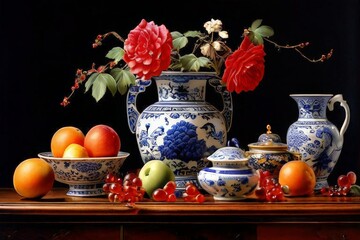 the AI Image Generator, Still life with chrysanthemums