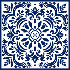 Colorful Talavera folk art ceramic tile design.