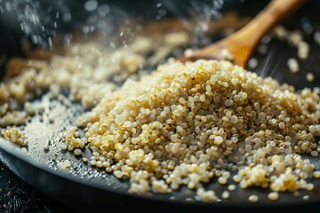 Toasting quinoa