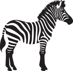 Zebra Silhouette Vector Illustration White Background