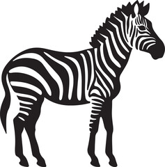 Zebra Silhouette Vector Illustration White Background