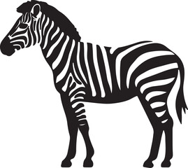 Zebra Silhouette Vector Illustration White Background