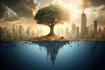 Fototapeta premium Climate change landscape outdoors nature.