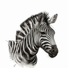 zebra on a white backdrop