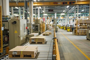 Conveyor Belt System in a Modern Factory